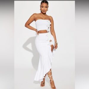 NEW White Skirt Set M